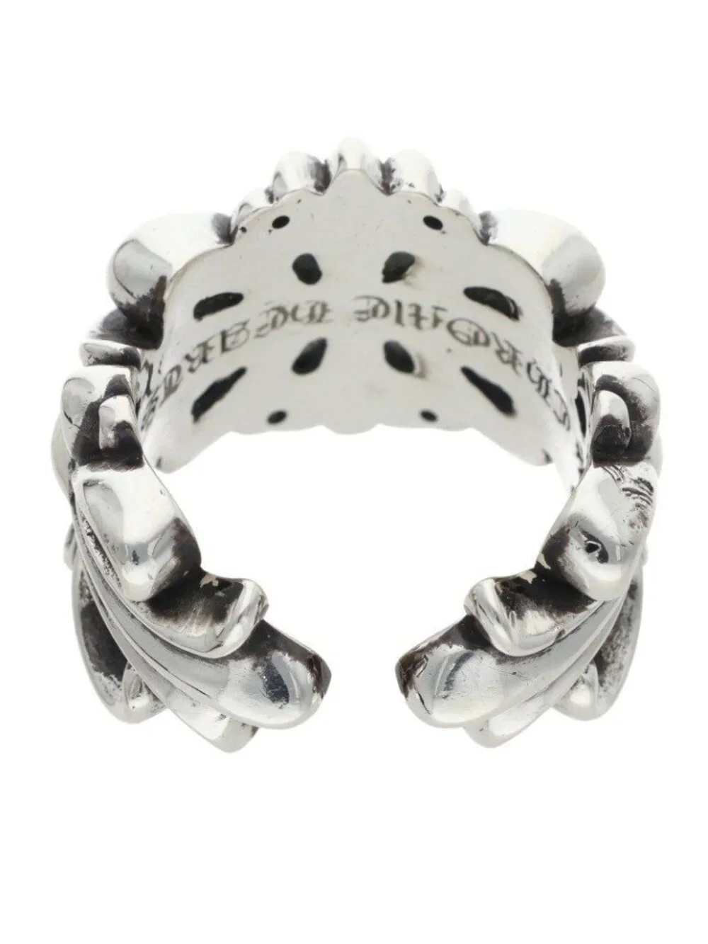 Chrome Hearts Dbl Flrl Double Floral Cross Silver Ring
